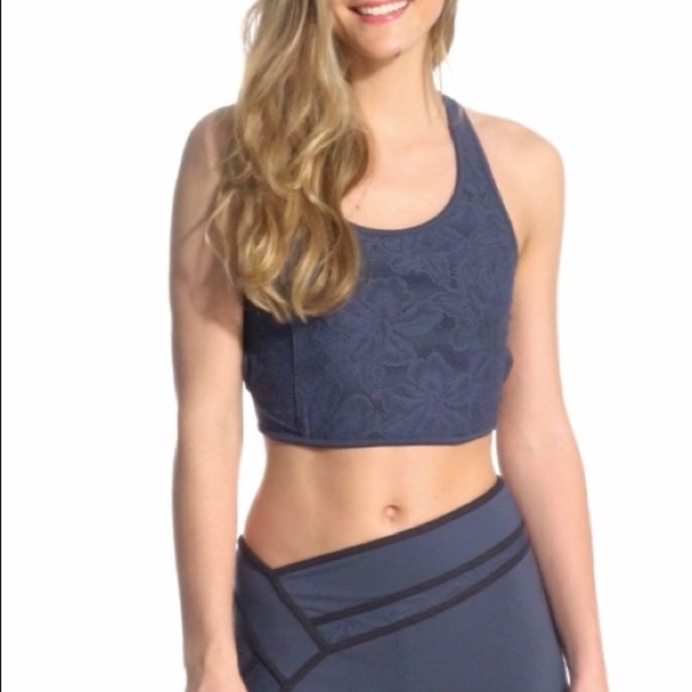 Free People Movement Beyond Black Lace Crop Top